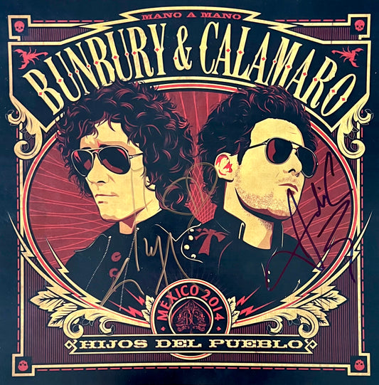 Litografía Bunbury & Calamaro (Hijos del Pueblo)