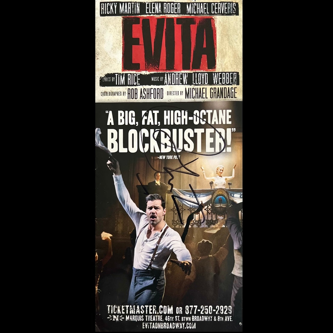 Folleto Ricky Martin (Evita)