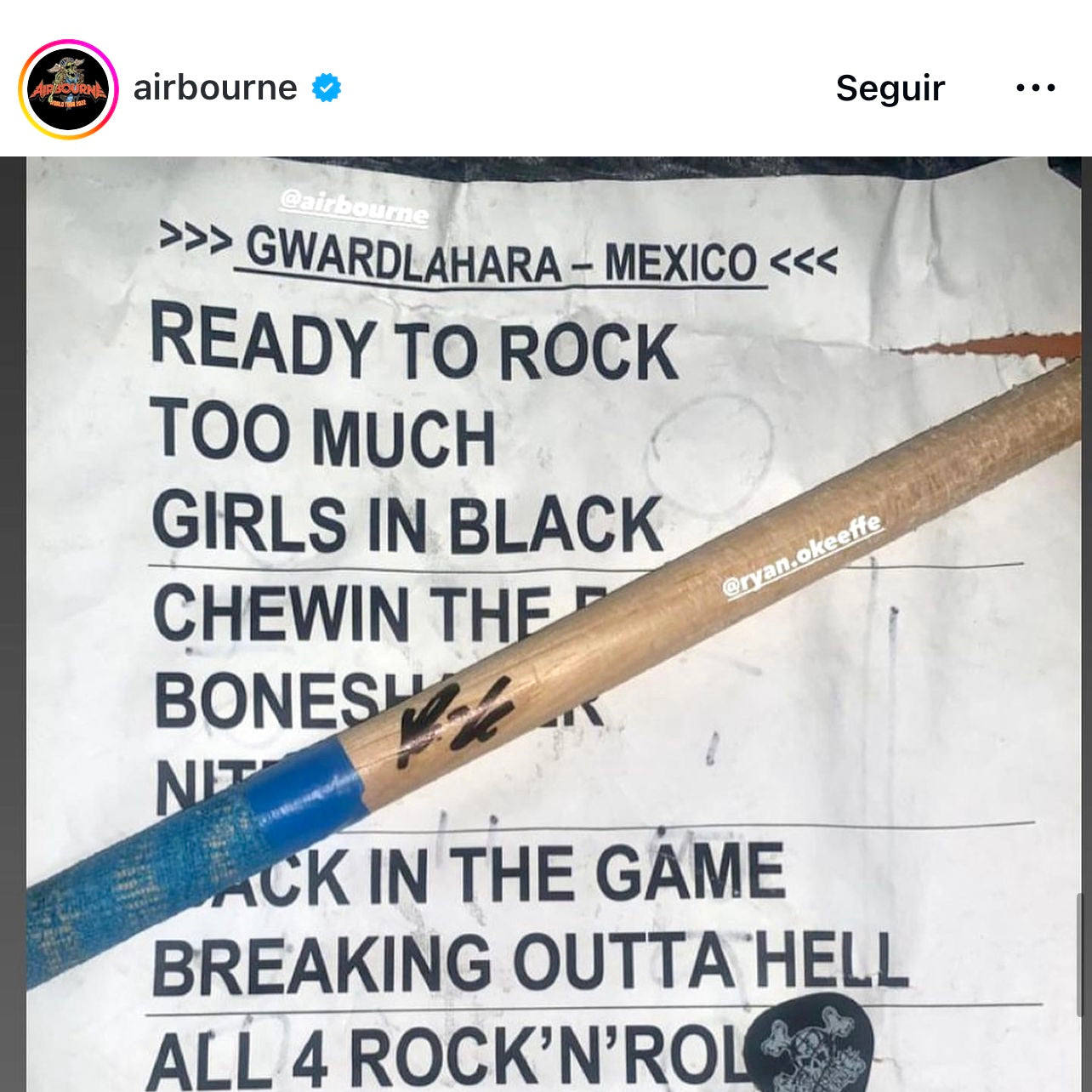 Setlist Airbourne